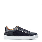Ales Black Leather Trainers