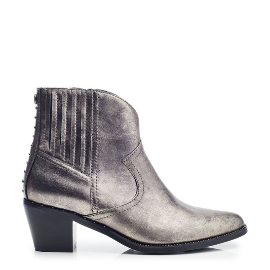 Anniee Pewter Leather Boots