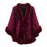 Aurora Poncho Burgundy Textile