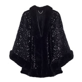 Aurora Poncho Black Textile