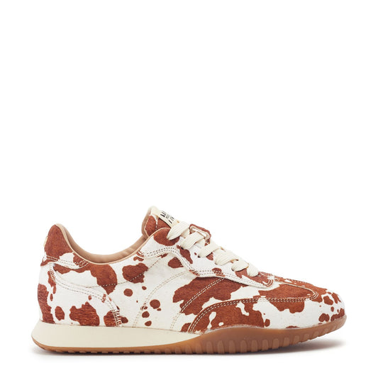 Aveline Brown Cow Print Pony Hair Trainers