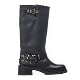 Biker Black Leather Boots