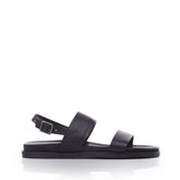 June Black Leather Sandals