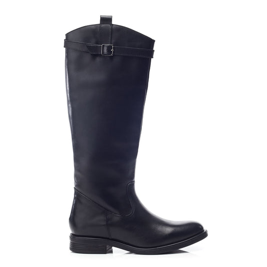 Luna Black Leather Boots