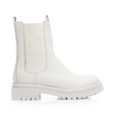 Wolfie White Leather Boots