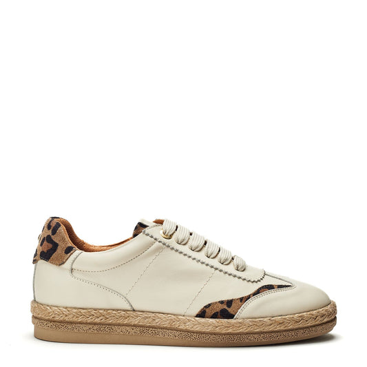 Baibe Off White Leather Trainers