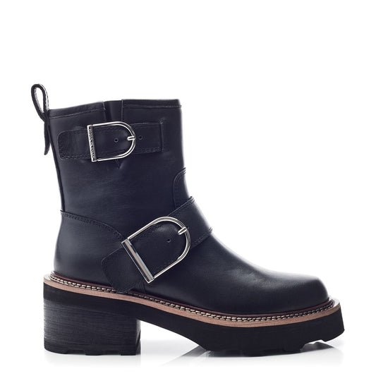 Barbel Black Leather Boots