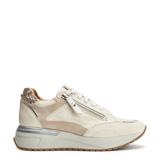 Beeli Off White Leather Trainers