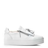 Bessans White Leather Trainers