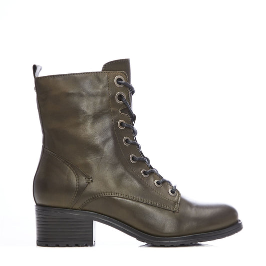 Bezzie Khaki Leather Boots