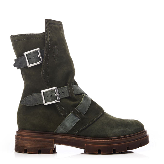 Briona Green Suede Boots