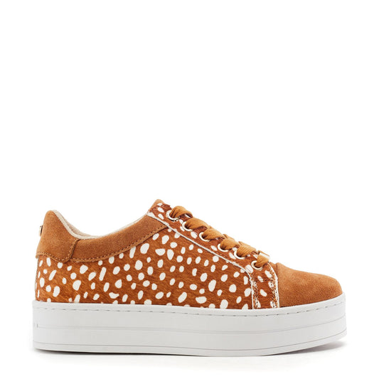 Buttercupp Fawn Fawn Print Pony Hair Trainers
