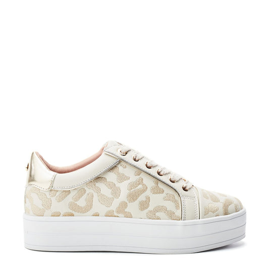 Buttercupp Off White Leather Trainers