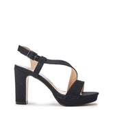 Cassi Black Textile Sandals