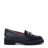 Egoma Black Patent Mocc Croc Shoes