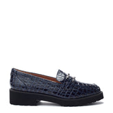 Egoma Navy Patent Mocc Croc Shoes