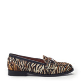 Elarra Brown Mix Tiger Print Pony Hair Shoes