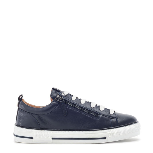 Felicitee Navy Leather Trainers
