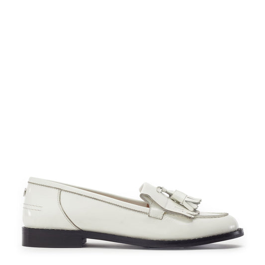 Florana Off White Patent Leather Shoes