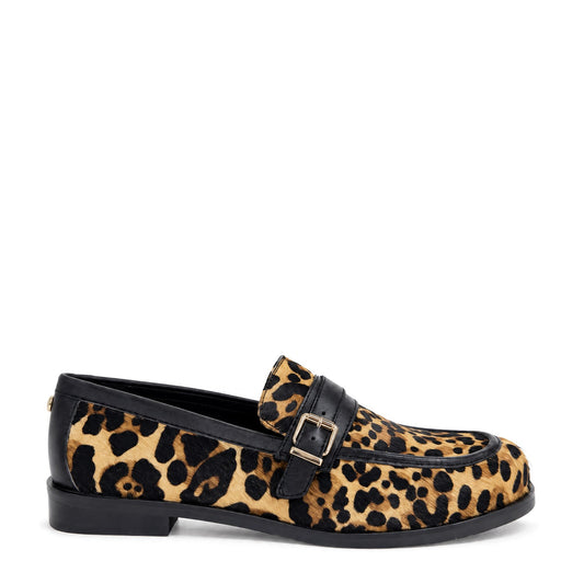 Freda Brown Mix Leopard Print Pony Hair Shoes