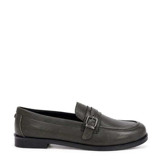 Freda Khaki Leather Shoes