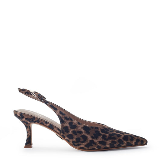 Gallia Leopard Satin Satin Shoes