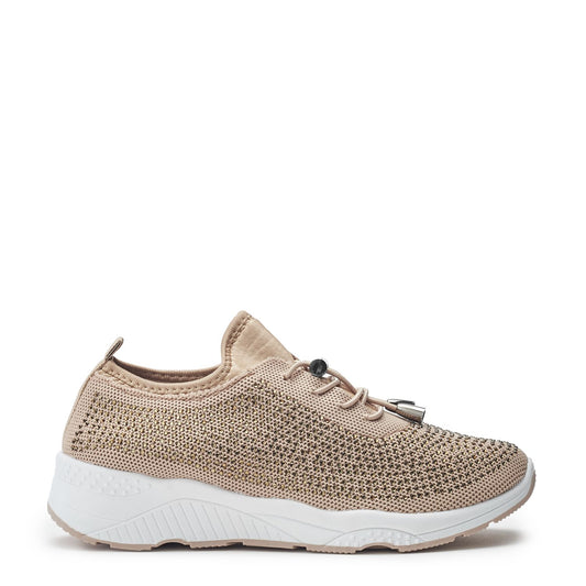 Giavanna Beige Textile Trainers