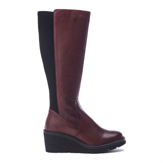 Harpette Burgundy Leather Boots