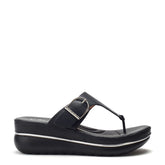 Jesse Black Metallic Leather Sandals
