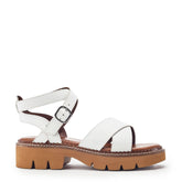 Jetta White Leather Sandals