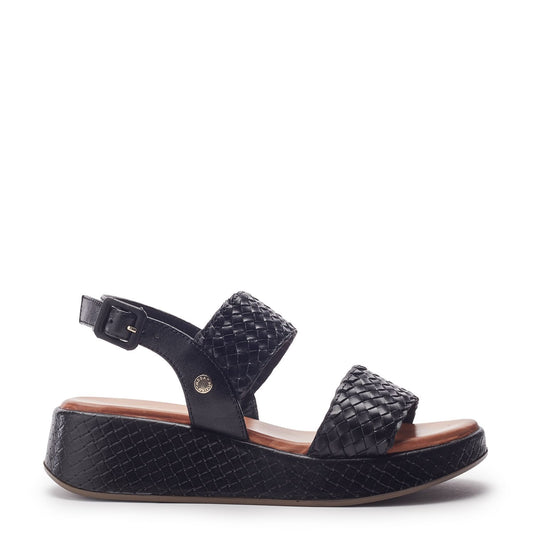 Kaccia Black Leather Sandals