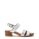 Kala White Leather Sandals