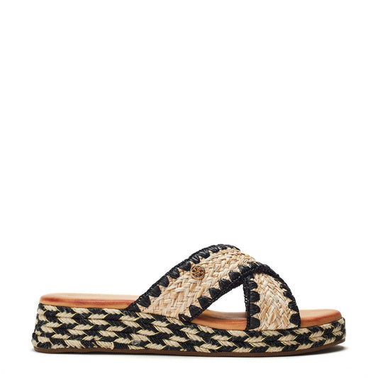 Karri Black Textile Sandals