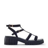 Karyna Black Alcantara Sandals