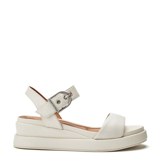Katlin White Leather Sandals