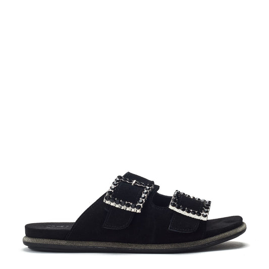 Laccie Black Suede Sandals