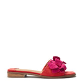 Laleh Red Pink Suede Sandals