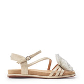 Lareesa Gold Alcantara Sandals