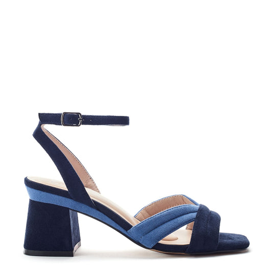 Madelia Navy Alcantara Sandals