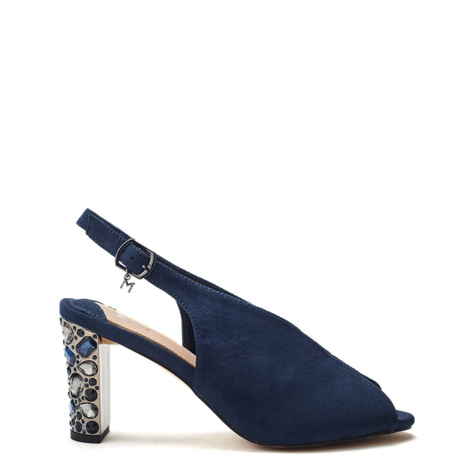 Maeva Navy Faux Suede Sandals