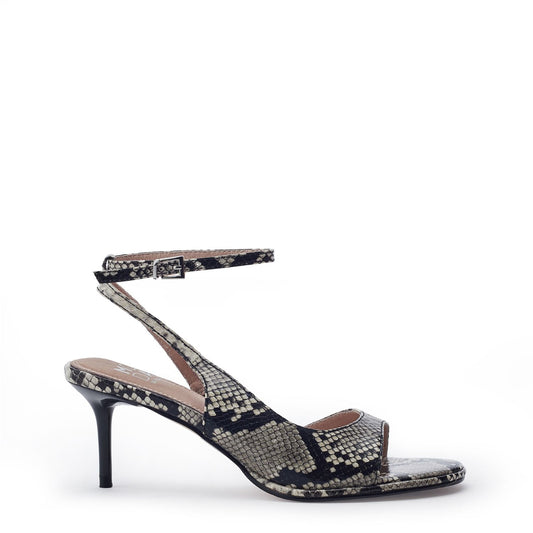 Manella Grey Mix Snake Print Sandals