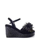Marco Black Alcantara Sandals