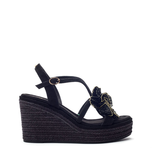 Millano Black Alcantara Sandals