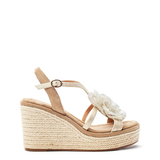 Millano Gold Alcantara Sandals