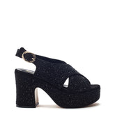 Nakara Jet Black Alcantara Sandals