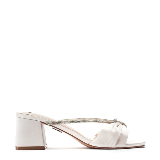 Neoma Ivory Satin Sandals