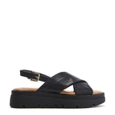 Nettina Black Leather Sandals