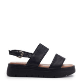 Netty Black Leather Sandals