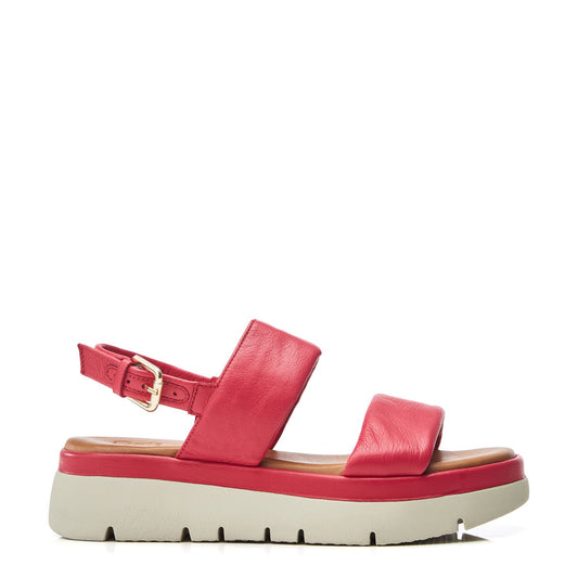 Netty Raspberry Leather Sandals