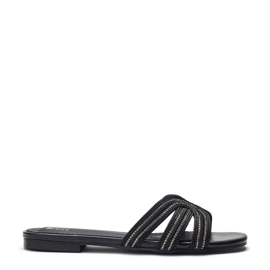 Nymph Black Textile Sandals